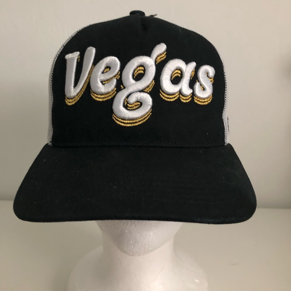 Vegas Black and White Embroidered Logo Hat